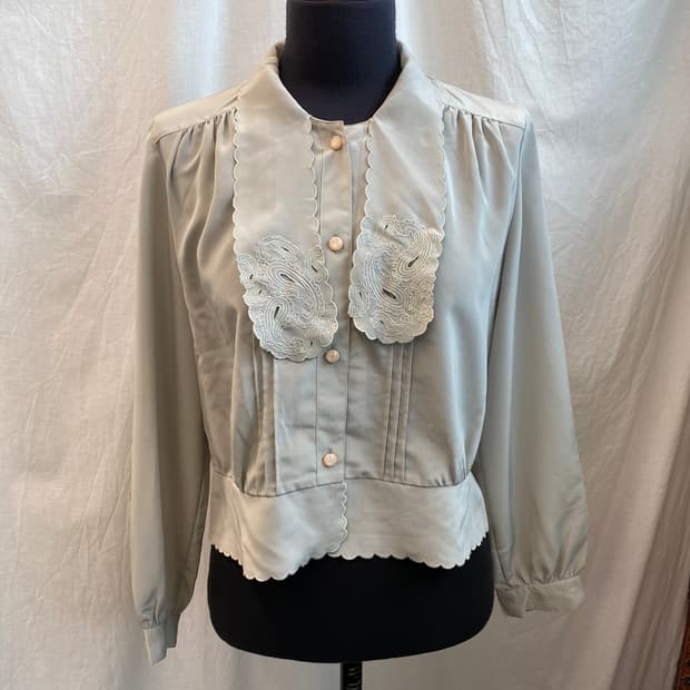 그레이 자수 블라우스(M)