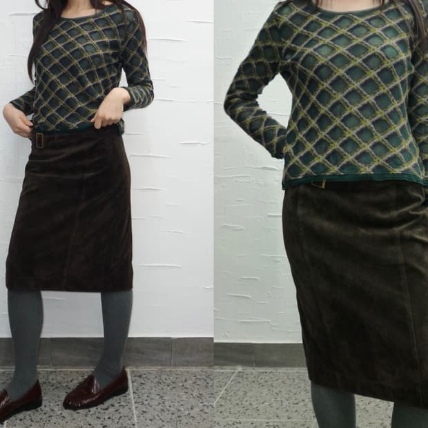 deep green mesh knit