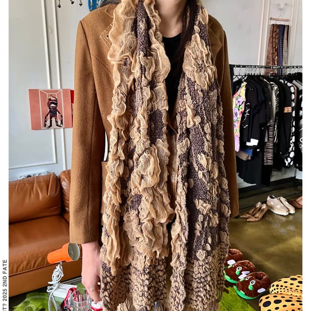 Jpn Vintage 3D Mixed Texture Muffler