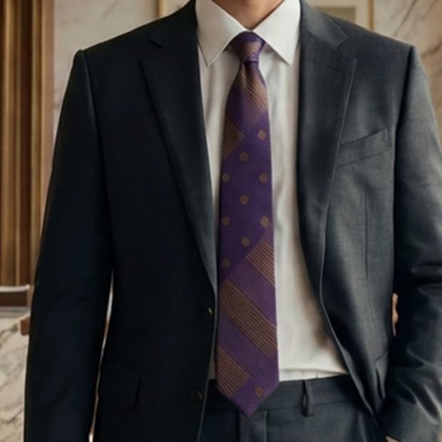 타임 퍼플 도트 스트라이프 패턴 넥타이 8.6cm A+등급 K2395
