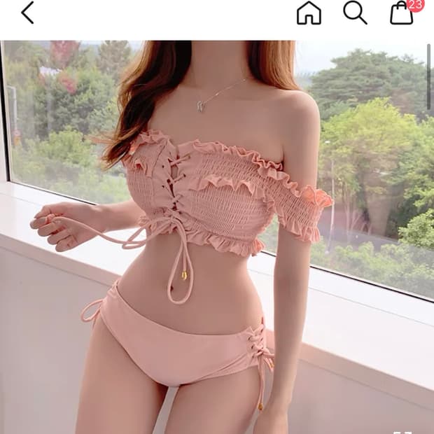 핑크 코르셋 비키니 