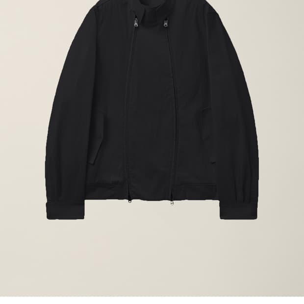 [L] Double Zip Harrington Jacket Black