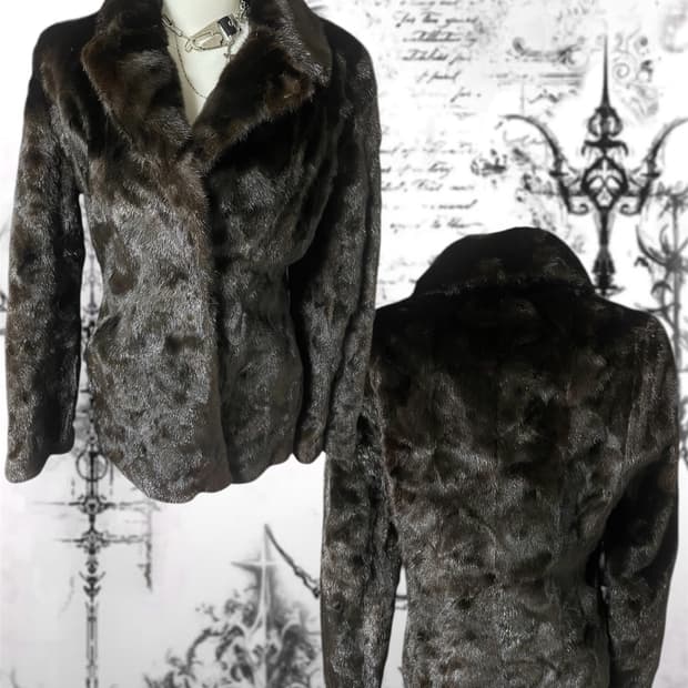 Mink fur jacket 밍크숏코트리얼퍼자켓오네갸루그런지히피핀터깔