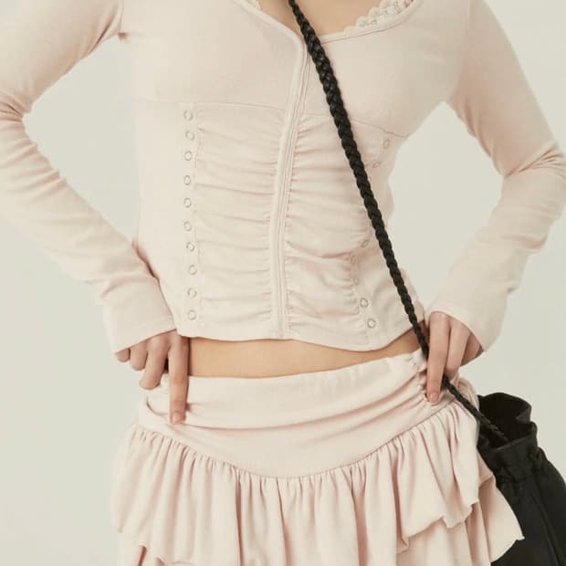 쓰리타임즈 threetimes Cinnamon top, skirt 세트