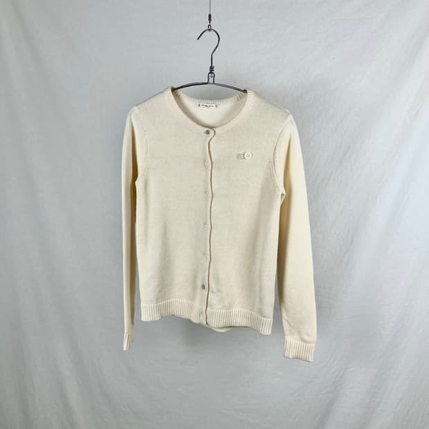 Vintage 단추 포인트 아이보리 가디건