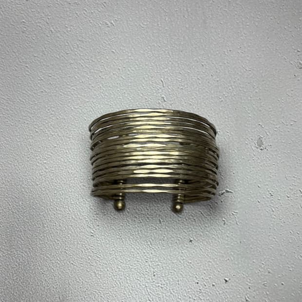 Stacked metallic gold tone bangle