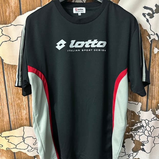 로또 LOTTO 일본판 빅로고 기능성 반팔티 실측XL