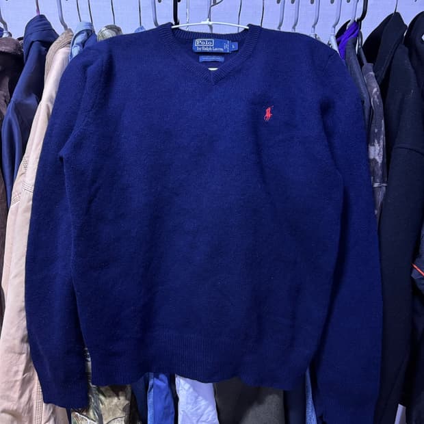 폴로랄프로렌 네이비 브이넥 니트 l