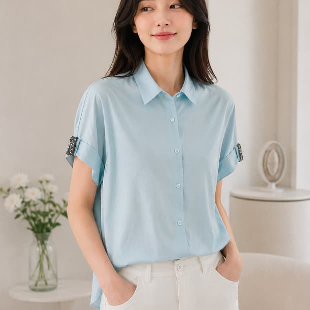 새제품 안드레모리스 민트 or 퍼플 셔츠