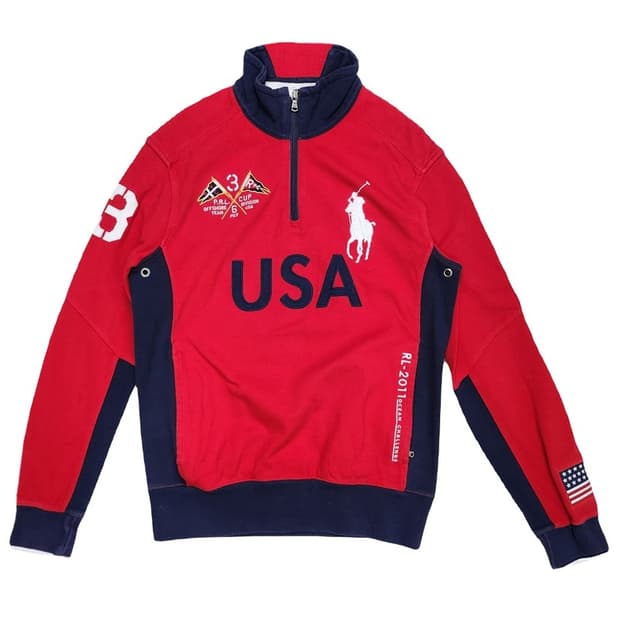 RALPH LAUREN 빅포니 USA 레이싱 반집업  M