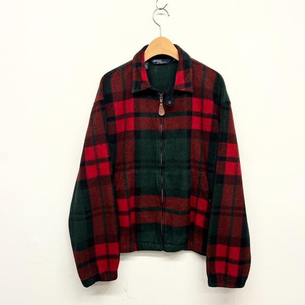 90s USA 빈티지 폴로 랄프로렌 체크 플리스 자켓
