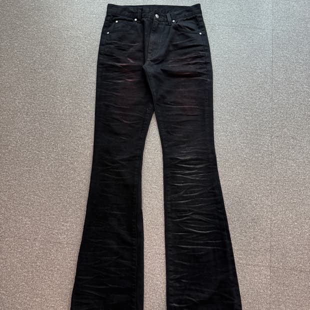 엘무드 슬래시 플레어 데님 팬츠 46 샘플 