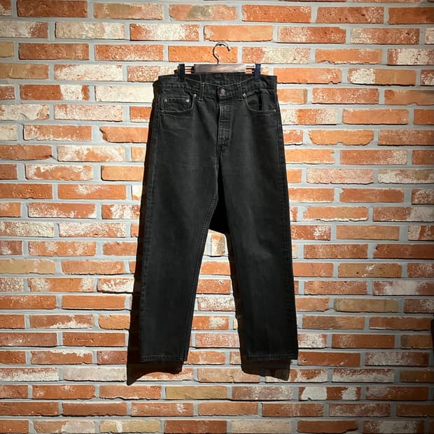 90s USA 빈티지 리바이스 505 블랙 데님 팬츠