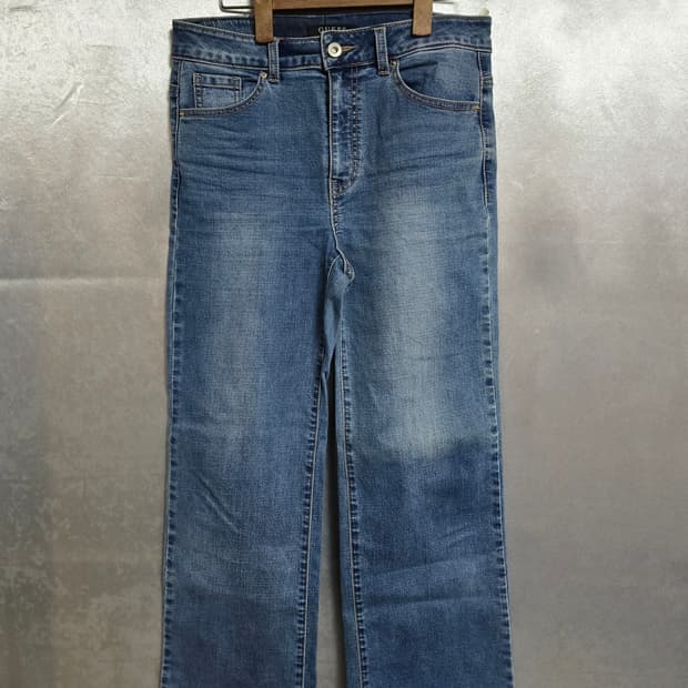 게스 데님 와이드 청바지