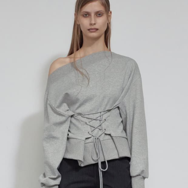 보헤미안서울 CORSET SWEATSHIRT Grey