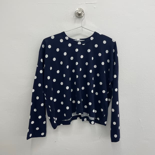 Comme des garçons navy polka flare top