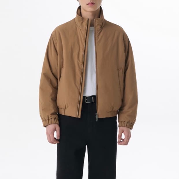 새상품(L) 무신사 스탠다드 하이넥 패딩 블루종 재킷 [데저트 브라운]