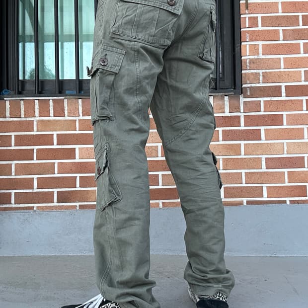 (31)스트레이트 카고팬츠 올리브