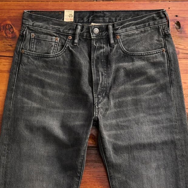 RRL 스트레이트핏 진 더스티 블랙 데님 더블알엘