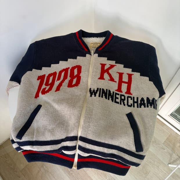 커니하우스 헤비 코위스찬 니트집업 (아이보리)