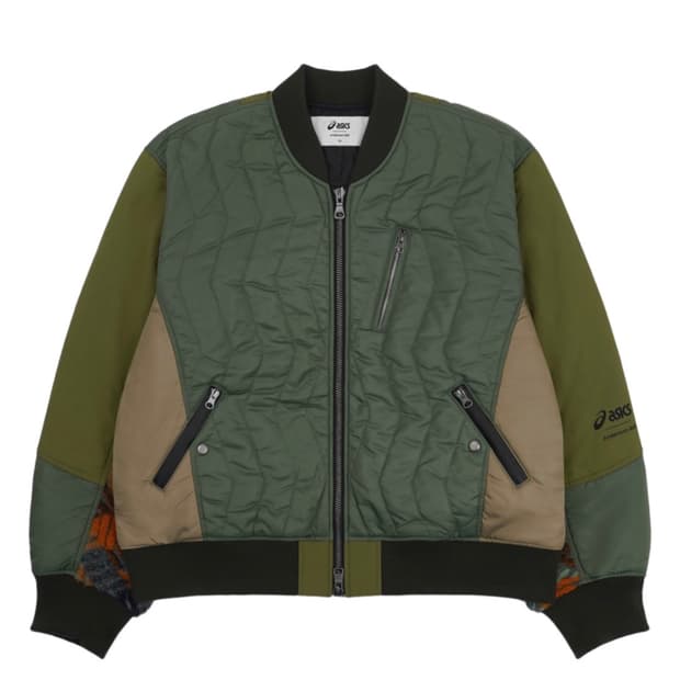 앤더스벨 x 아식스 콘트라스트 퀄팅 봄버 자켓 (카키)