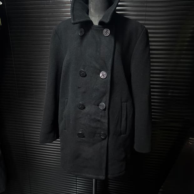 맥그리거 더블 울 피코트 더블 코트 블랙 검정 L 100 일본 하이넥 돛