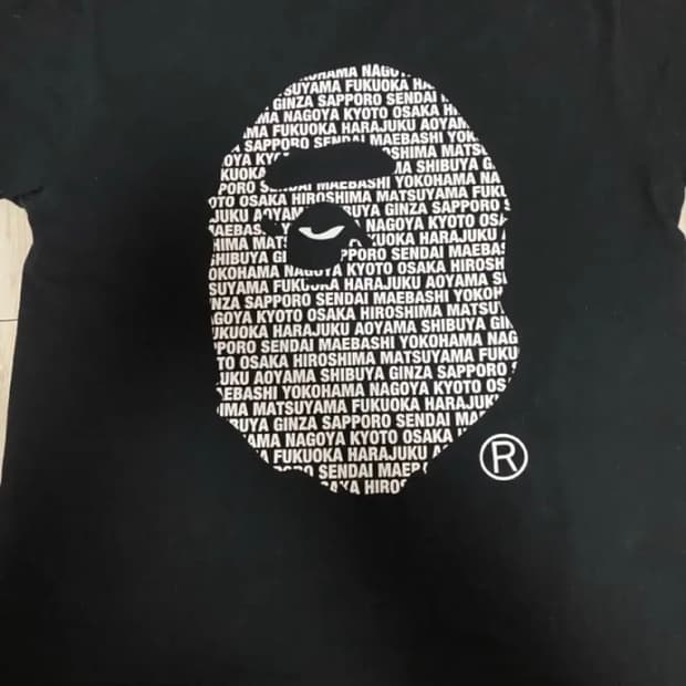 [급처] 베이프 재팬 에이프헤드 반팔 티셔츠 블랙 L