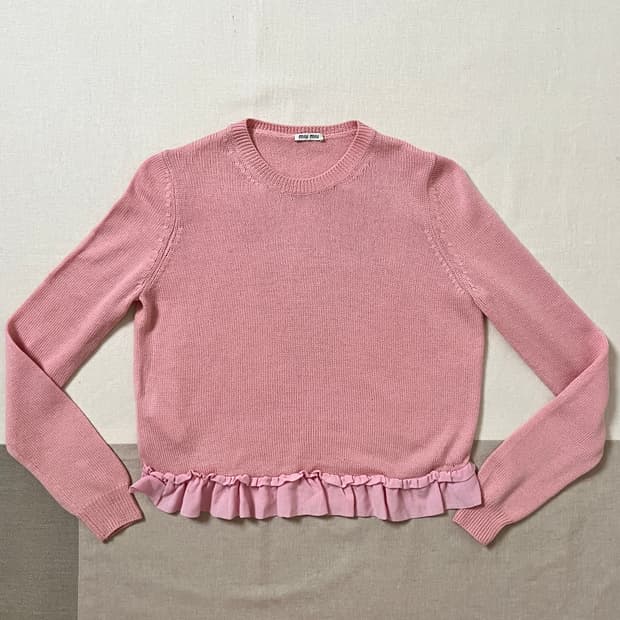 미우미우 러플 울 니트 miu miu 스웨터