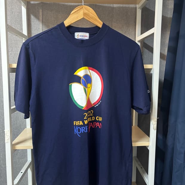 2002 FIFA 월드컵 코리아 재팬 반팔 티셔츠 네이비