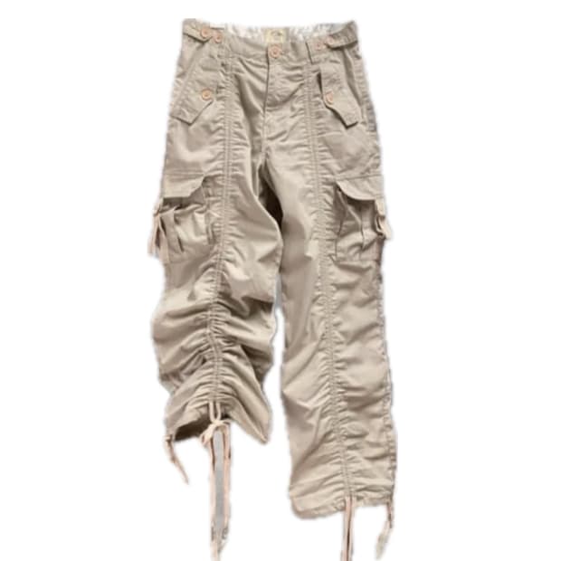 코이세이오 셔링 카고바지 로우라이즈 팬츠