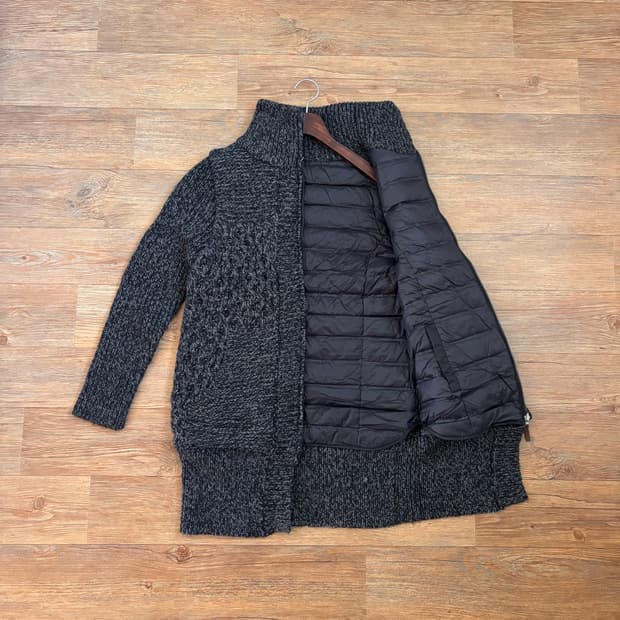 55 다운 패딩 안감 니트 집업 알파카 홈쇼핑