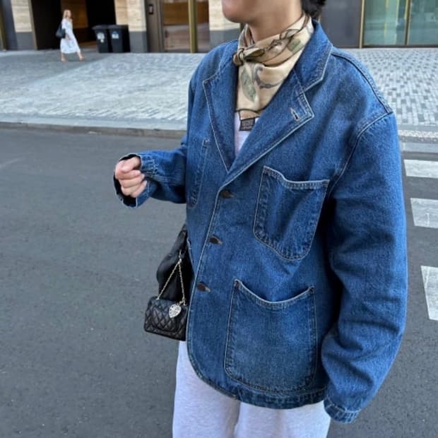 25 FW 쉐르 Charlize 사를리즈 멀티플 포켓 버튼 워싱 데님 자