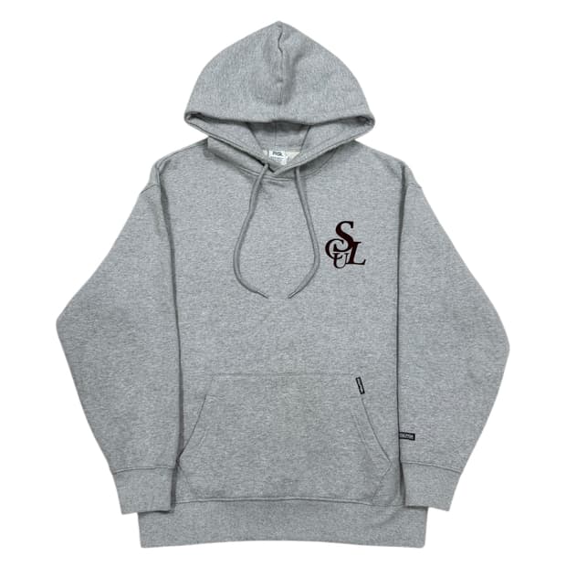 스컬프터 심볼 로고 기모 후드티 멜란지 그레이 M