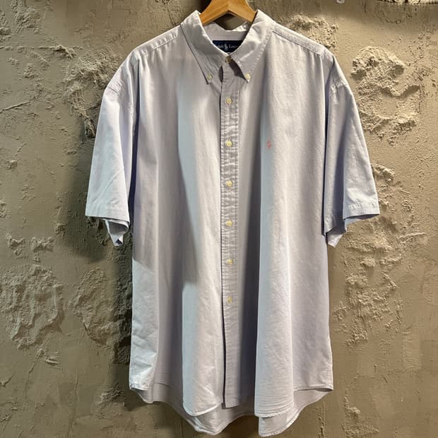XXL 폴로 랄프로렌 POLO 블레이크 반팔 버튼다운 셔츠 라이트블루