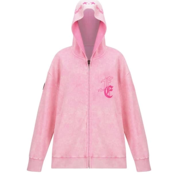 샵페어리 와플 후드집업 핑크