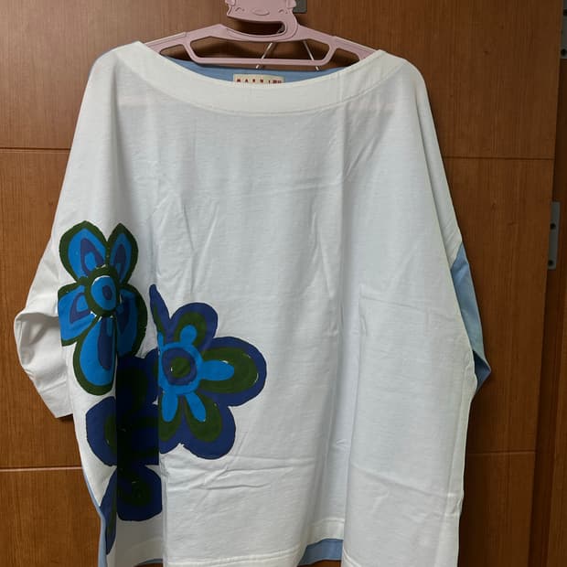 [XXL] 마르니 플라워 반팔 블루 하늘색