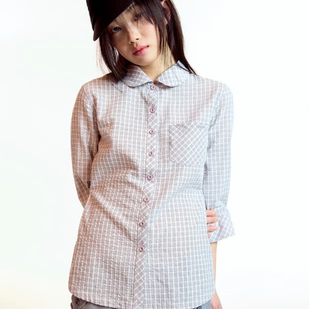 코이세이오 ROUND COLLAR CAPRI SHIRT ASH PINK 