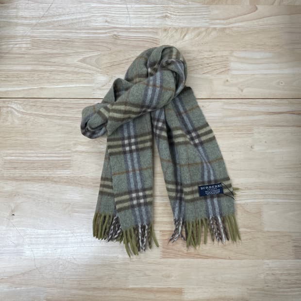 버버리 정품 캐시미어 머플러 카키