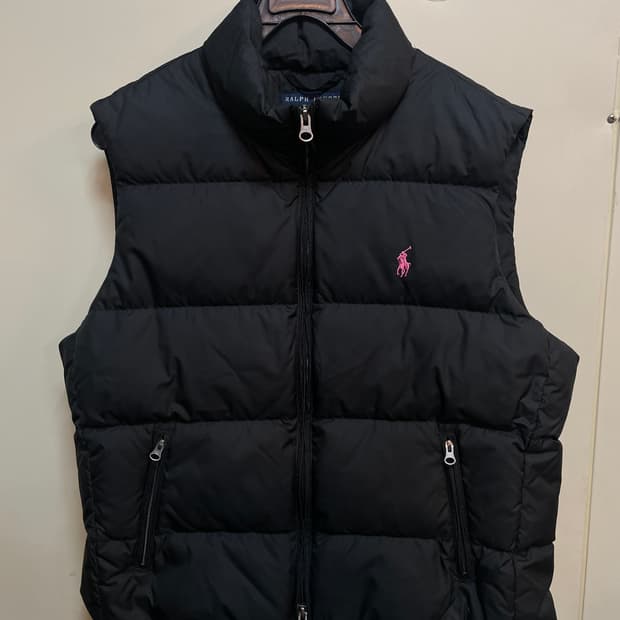 폴로 랄프로렌 핑크로고 패딩 조끼