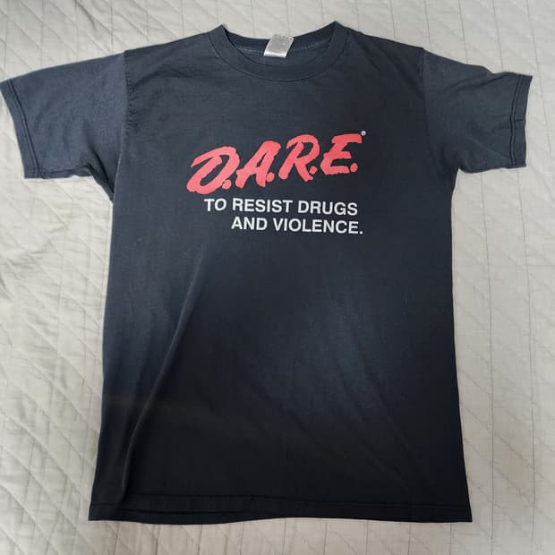 [L] 90s 빈티지 DARE 티셔츠 블랙 ver.5