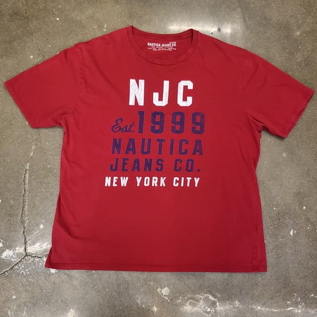 노티카 진스 레드 반팔 티셔츠 NJC