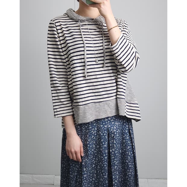 스트라이프 셔링 롱 슬리브