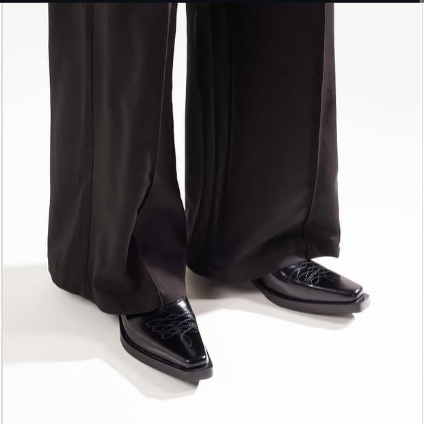 발렌시아가ST 격자무늬 자수디테일 더비 슈즈 45