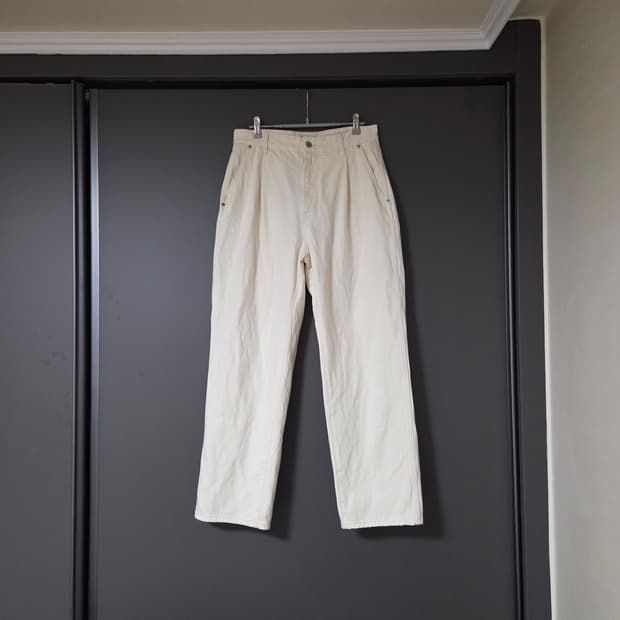 [1] 러프사이드 드레이프 데님팬츠 에크루 / 아이보리 화이트