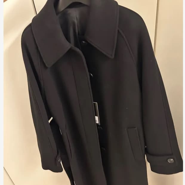 우먼즈 캐시미어 블렌드 발마칸 로브 코트 [블랙]