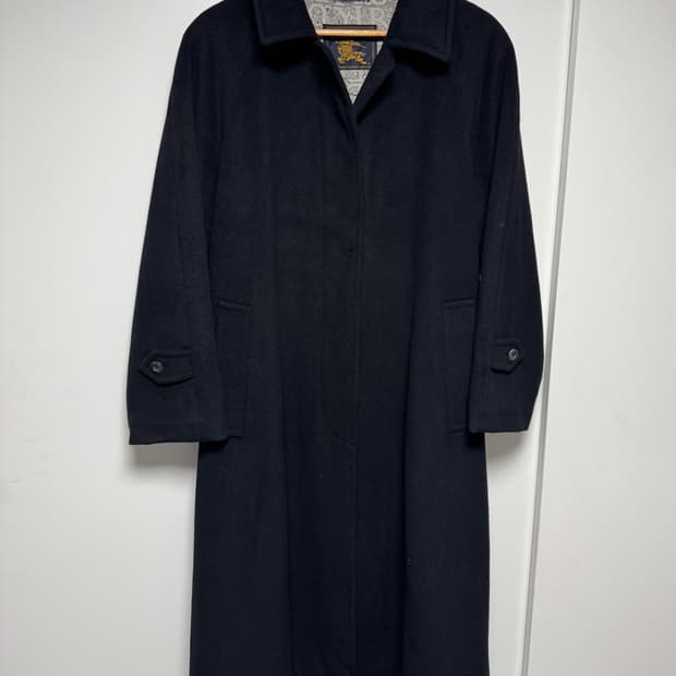 정품 올드 버버리 캐시미어 100 발마칸 코트