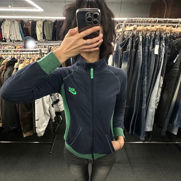 M) 나이키 00s 배색 집업 져지 트랙탑