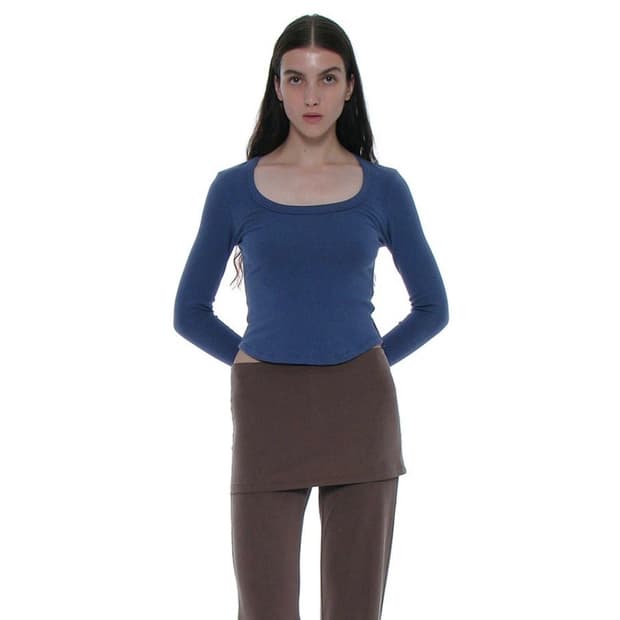 파르티멘토우먼 스쿱넥 롱슬리브 티셔츠 