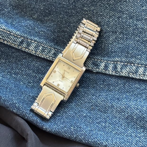 vintage midas quartz metal watch
