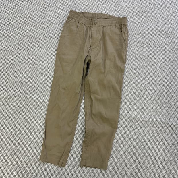 실측확인 빔즈보이 베이지 밴딩 팬츠 0421D